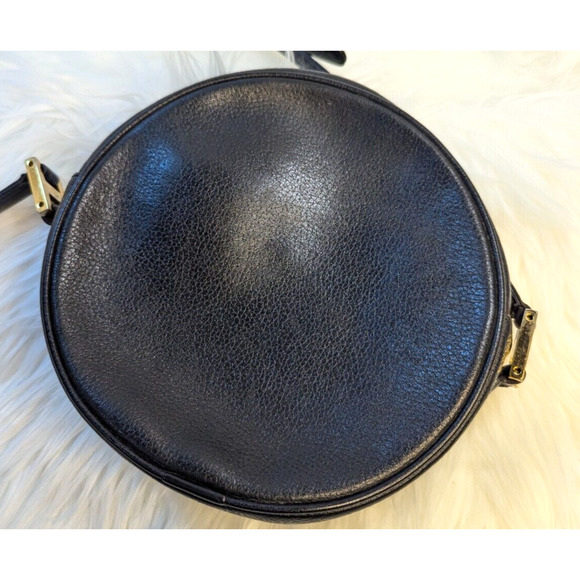 MCM Bag Black Tambourine Shoulder Crossbody Bag Authentic Vintage Purse Round - Picture 13 of 16